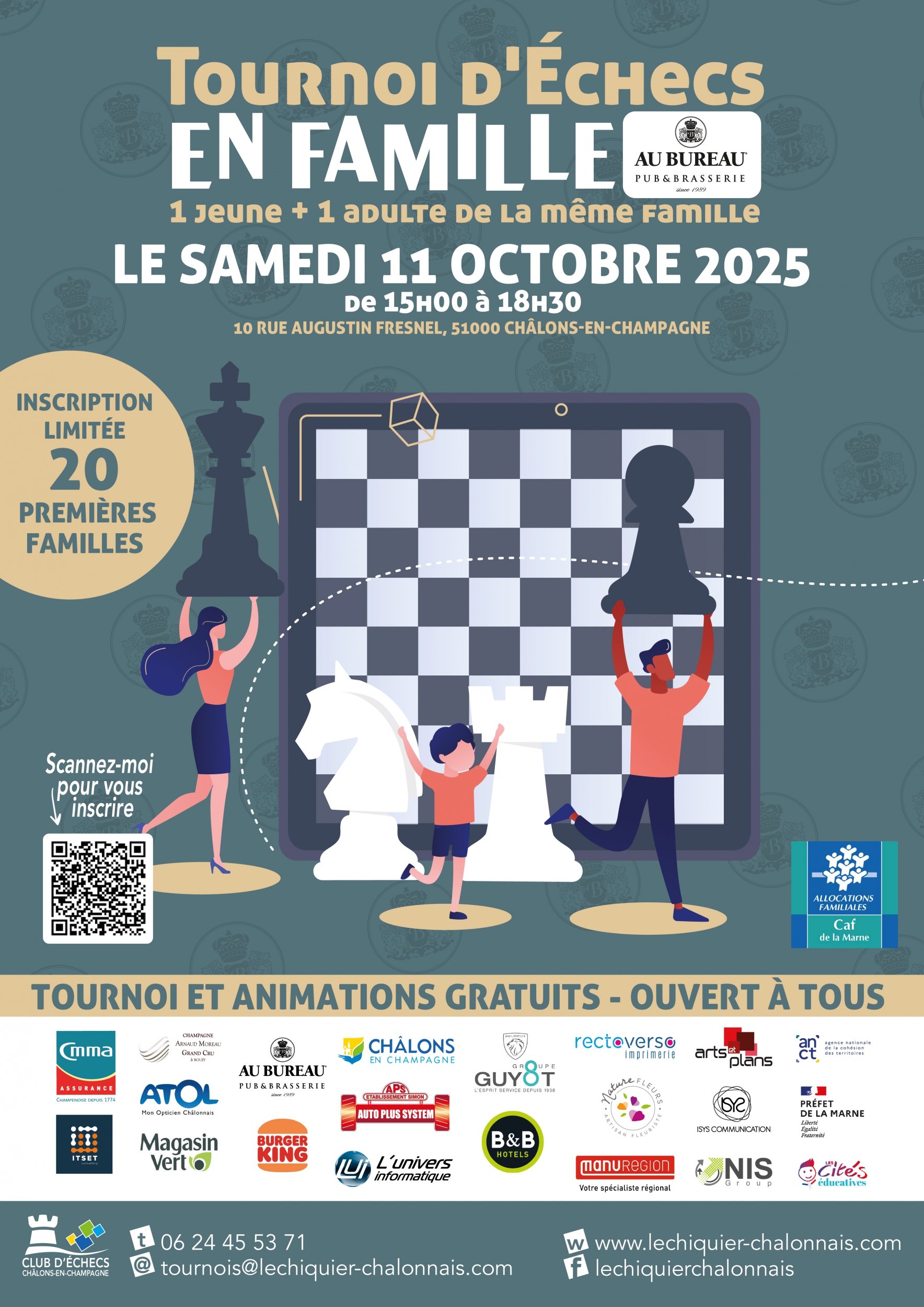 Tournoi Famille Échiquier Châlonnais - CMMA Assurance partenaire